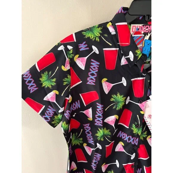 Dixxon Flannel Company Dancun Party Shirt Size Womens 2X Red Cup Palm Trees - Picture 2 of 7
